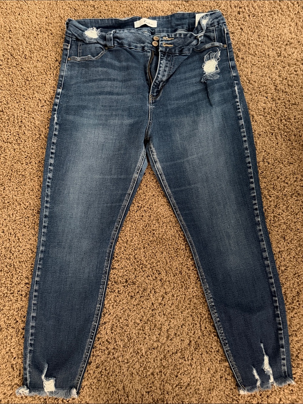 KanCan Medium Wash Distressed High-Rise Skinny Jeans